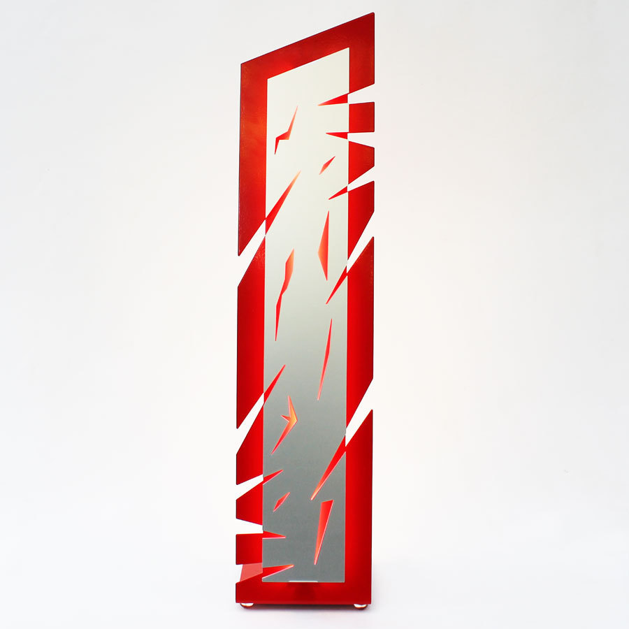 Lampe salon design rouge