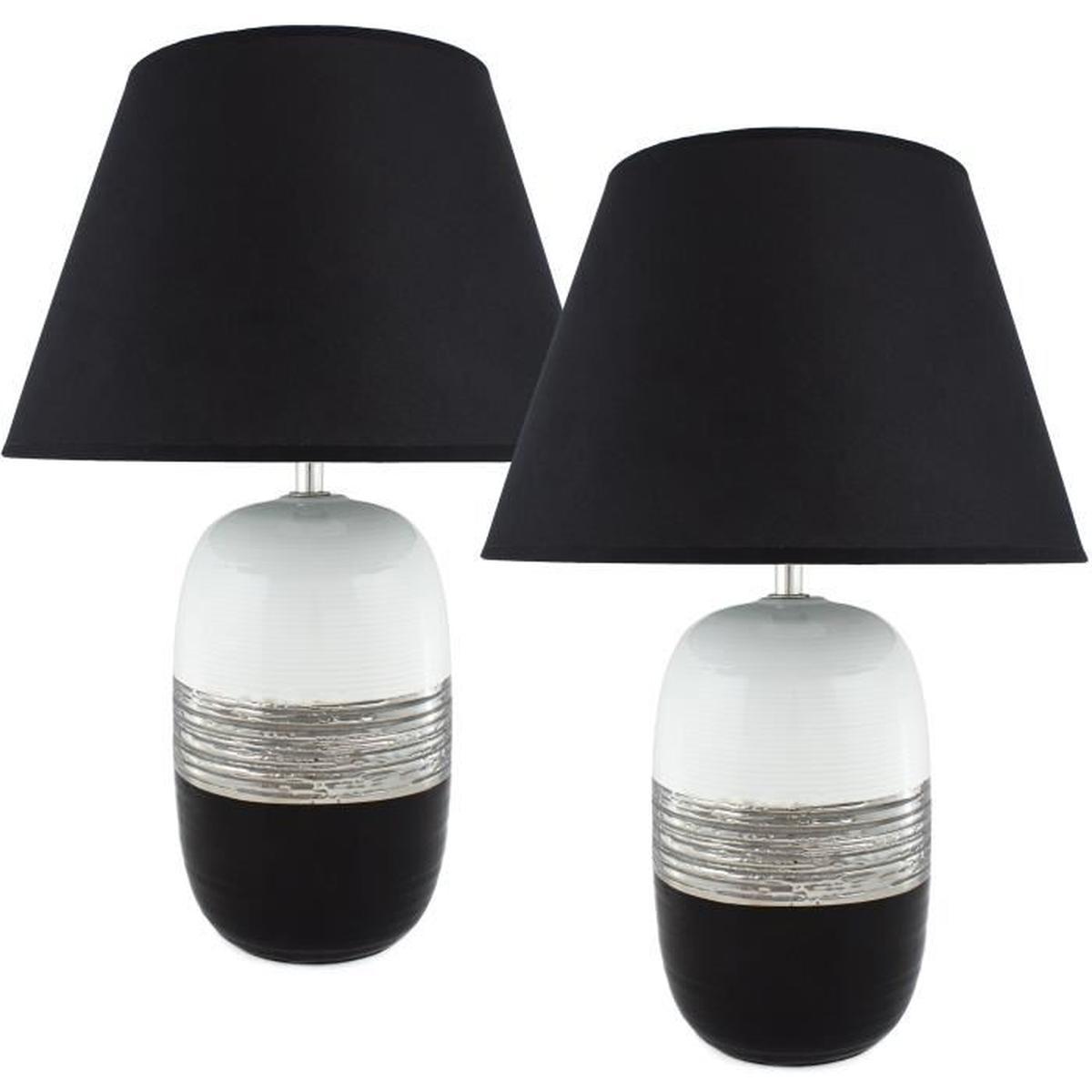 Lampe de chevet abat jour noir