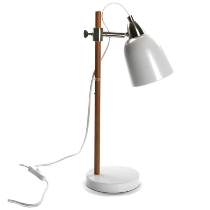Lampe design bois et metal
