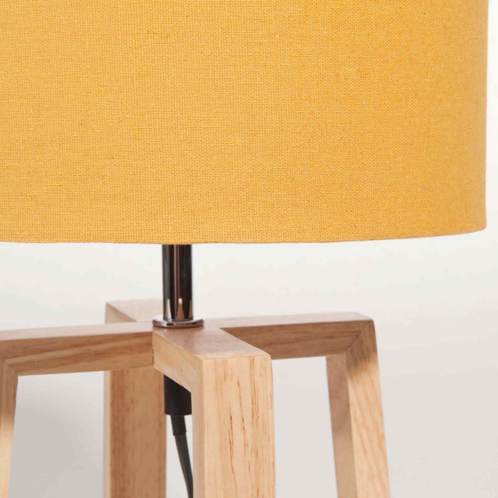 Abat jour lampadaire jaune moutarde