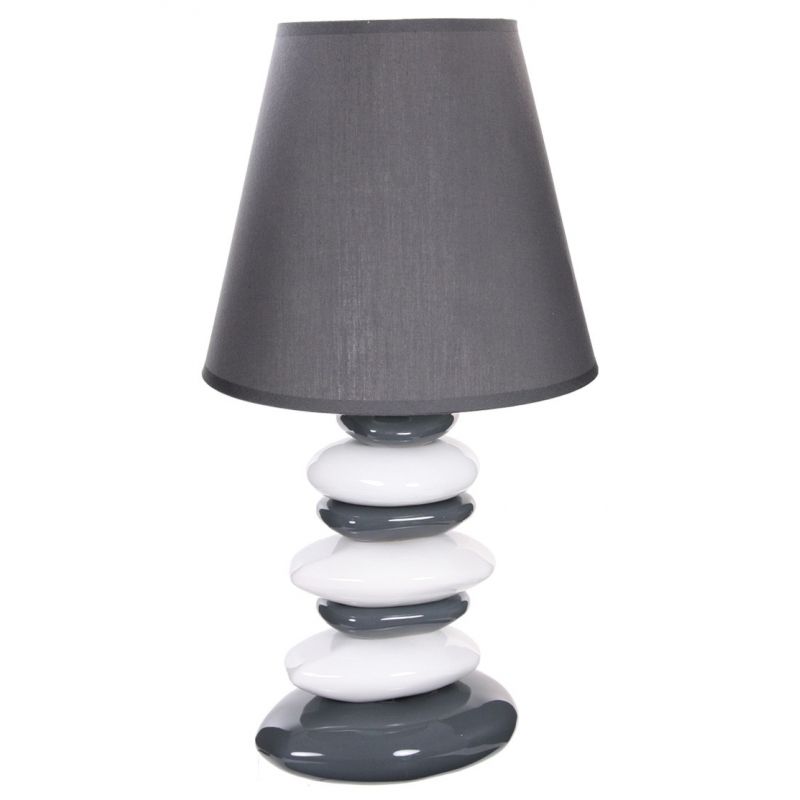 Lampe de chevet gris blanc