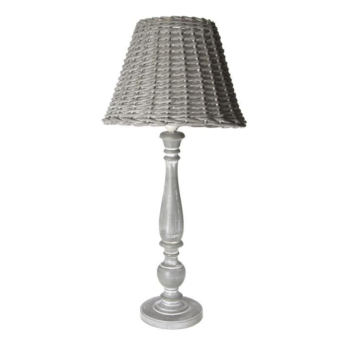Lampadaire abat jour osier