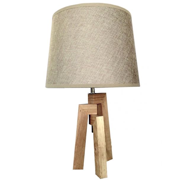 Lampe pied bois design