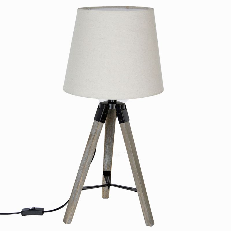 Lampadaire trepied bois centrakor