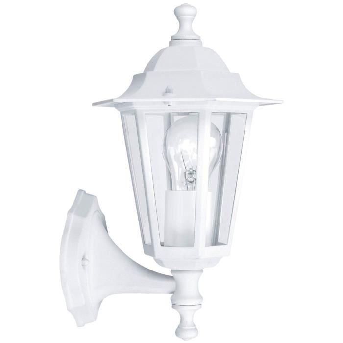 Lampadaire extérieur laterna e27 60 w, blanc eglo