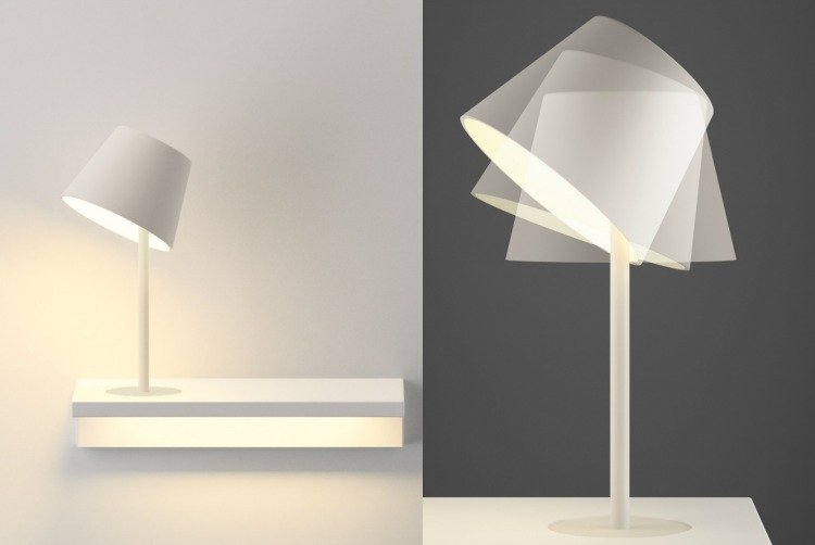 Lampe de chevet design blanche