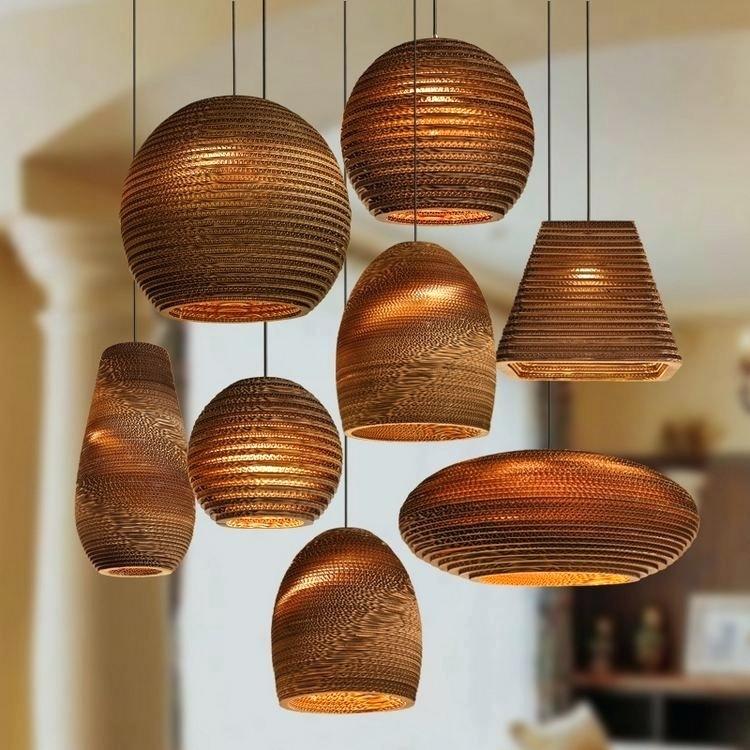 Lampe plafond design bois