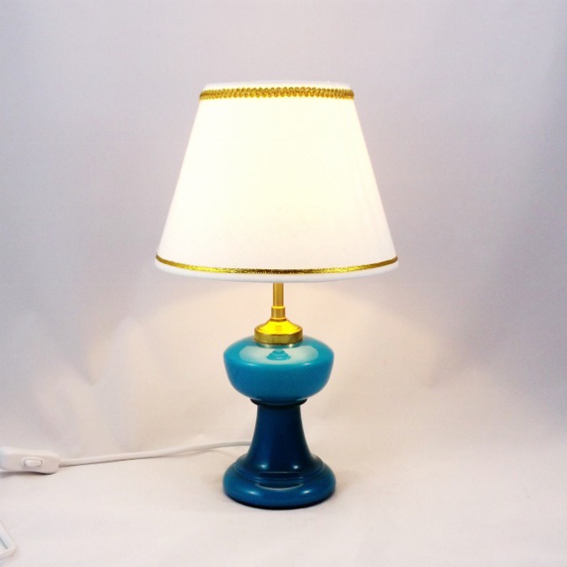 Lampe de chevet abat jour bleu