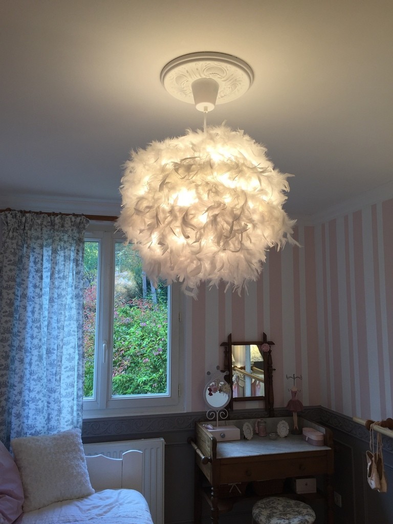 Lampadaire salon plume