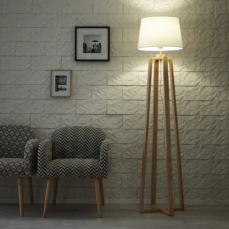 Lampadaire trepied bois leroy merlin