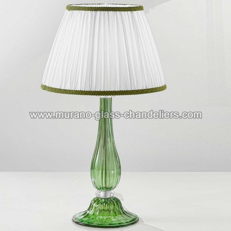 Lampe de chevet en verre vert