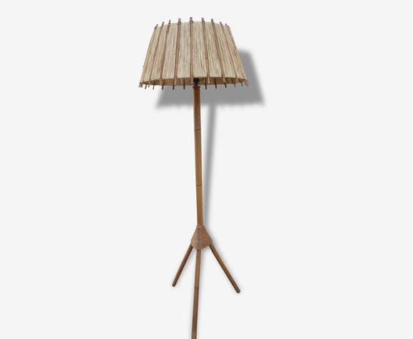Lampadaire rotin bambou