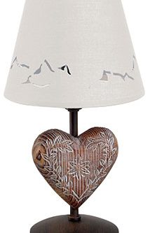 Lampe de chevet coeur bois