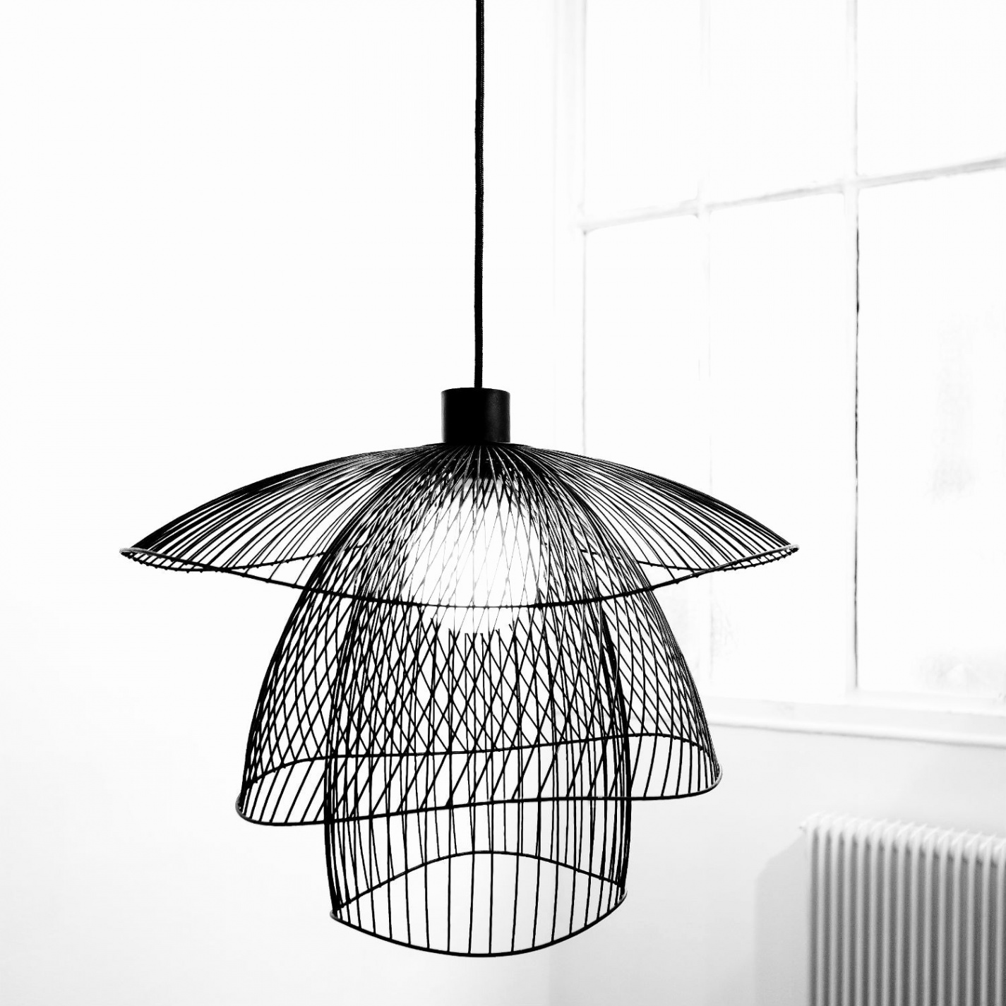 Lampe suspension design noir