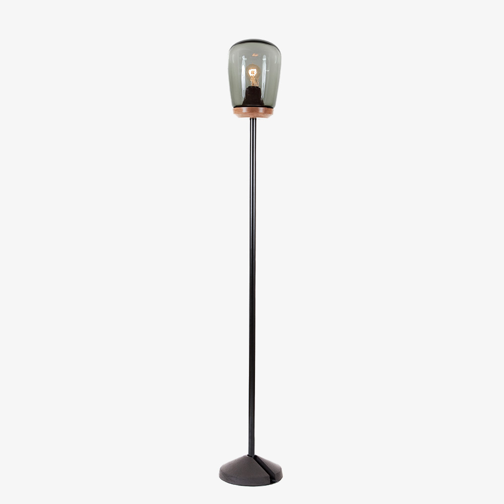 Lampadaire bois acier