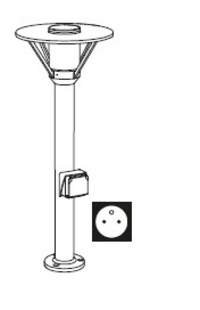 Lampadaire exterieur avec prise