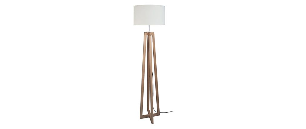 Lampadaire design pied bois
